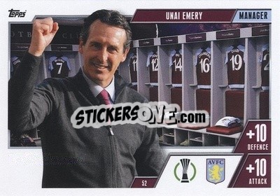 Sticker Unai Emery - UEFA Champions League & Europa League 2023-2024. Match Attax Extra
 n. 52 - Topps