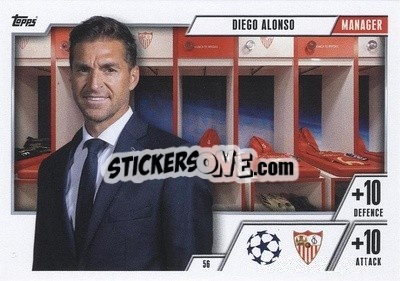 Sticker Diego Alonso - UEFA Champions League & Europa League 2023-2024. Match Attax Extra
 n. 56 - Topps