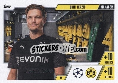 Sticker Edin Terzić - UEFA Champions League & Europa League 2023-2024. Match Attax Extra
 n. 58 - Topps