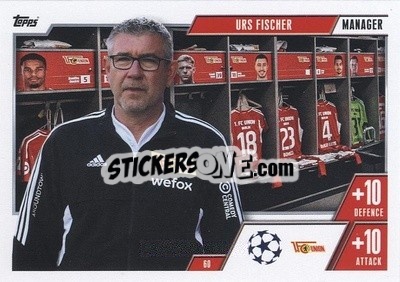 Sticker Urs Fischer - UEFA Champions League & Europa League 2023-2024. Match Attax Extra
 n. 60 - Topps