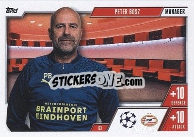 Sticker Peter Bosz - UEFA Champions League & Europa League 2023-2024. Match Attax Extra
 n. 63 - Topps