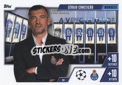 Sticker Sérgio Conceição - UEFA Champions League & Europa League 2023-2024. Match Attax Extra
 n. 64 - Topps