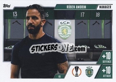 Sticker Ruben Amorin - UEFA Champions League & Europa League 2023-2024. Match Attax Extra
 n. 65 - Topps
