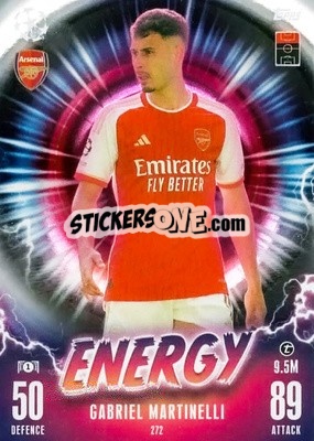 Sticker Gabriel Martinelli - UEFA Champions League & Europa League 2023-2024. Match Attax Extra
 n. 272 - Topps