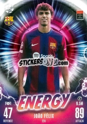 Sticker João Felix - UEFA Champions League & Europa League 2023-2024. Match Attax Extra
 n. 274 - Topps