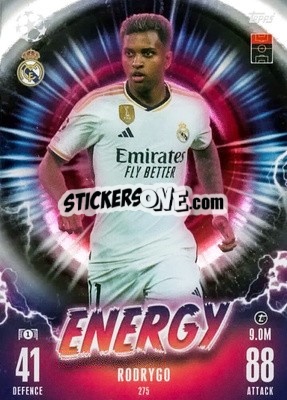 Sticker Rodrygo - UEFA Champions League & Europa League 2023-2024. Match Attax Extra
 n. 275 - Topps