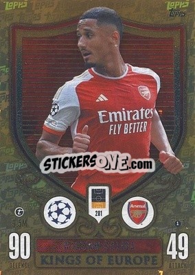 Sticker William Saliba - UEFA Champions League & Europa League 2023-2024. Match Attax Extra
 n. 281 - Topps