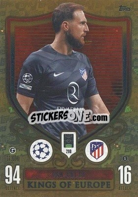 Sticker Jan Oblak - UEFA Champions League & Europa League 2023-2024. Match Attax Extra
 n. 290 - Topps