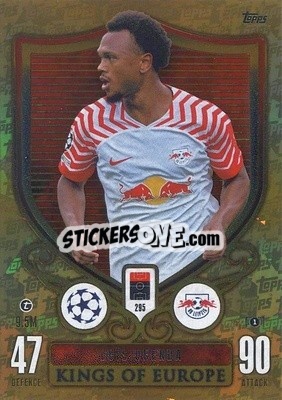 Sticker Lois Openda - UEFA Champions League & Europa League 2023-2024. Match Attax Extra
 n. 295 - Topps