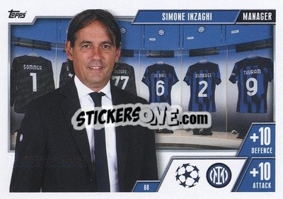Sticker Simone Inzaghi - UEFA Champions League & Europa League 2023-2024. Match Attax Extra
 n. 68 - Topps
