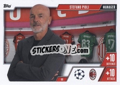 Sticker Stefano Pioli - UEFA Champions League & Europa League 2023-2024. Match Attax Extra
 n. 69 - Topps