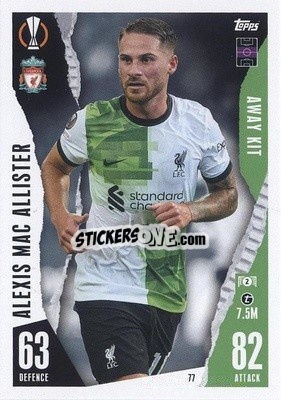Sticker Alexis Mac Allister - UEFA Champions League & Europa League 2023-2024. Match Attax Extra
 n. 77 - Topps