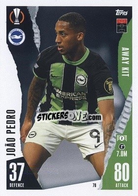 Sticker João Pedro - UEFA Champions League & Europa League 2023-2024. Match Attax Extra
 n. 78 - Topps