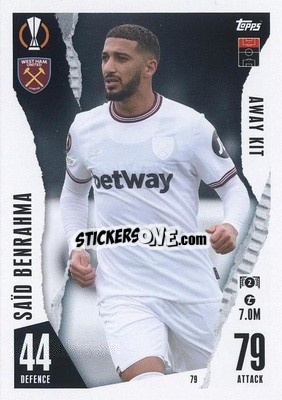 Sticker Said Benrahma - UEFA Champions League & Europa League 2023-2024. Match Attax Extra
 n. 79 - Topps