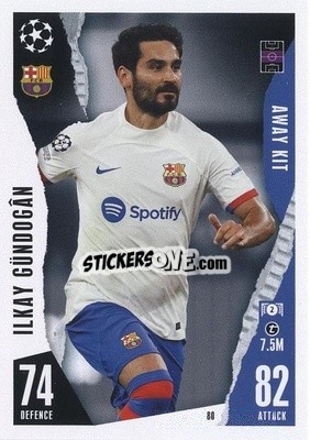 Sticker Ilkay Gündoğan - UEFA Champions League & Europa League 2023-2024. Match Attax Extra
 n. 80 - Topps