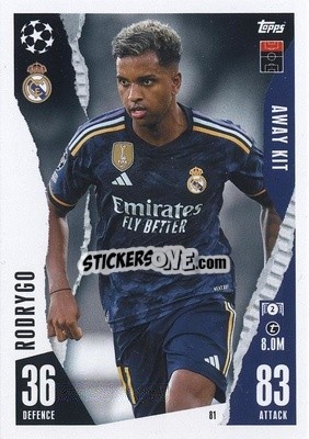 Sticker Rodrygo - UEFA Champions League & Europa League 2023-2024. Match Attax Extra
 n. 81 - Topps