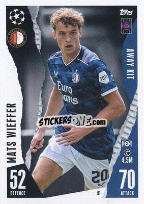 Sticker Mats Wieffer - UEFA Champions League & Europa League 2023-2024. Match Attax Extra
 n. 91 - Topps