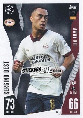 Sticker Sergiño Dest - UEFA Champions League & Europa League 2023-2024. Match Attax Extra
 n. 92 - Topps