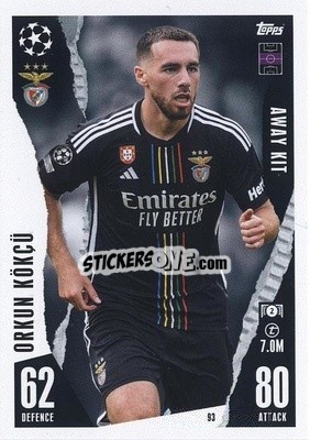 Sticker Orkun Kökçü - UEFA Champions League & Europa League 2023-2024. Match Attax Extra
 n. 93 - Topps