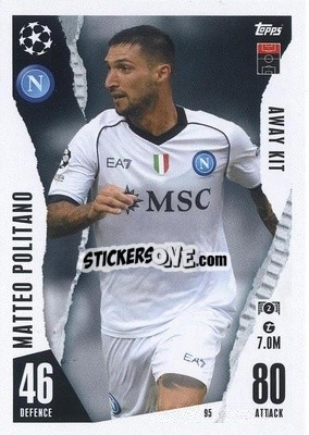 Sticker Matteo Politano - UEFA Champions League & Europa League 2023-2024. Match Attax Extra
 n. 95 - Topps