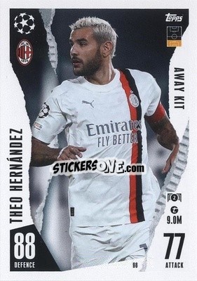 Sticker Theo Hernández - UEFA Champions League & Europa League 2023-2024. Match Attax Extra
 - Topps