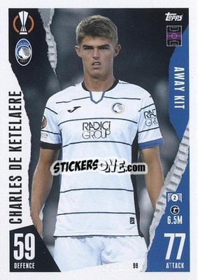 Sticker Charle De Ketelaere - UEFA Champions League & Europa League 2023-2024. Match Attax Extra
 n. 99 - Topps