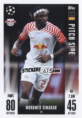 Sticker Mohamed Simakan - UEFA Champions League & Europa League 2023-2024. Match Attax Extra
 n. 111 - Topps
