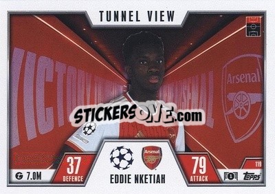 Sticker Eddie Nketiah - UEFA Champions League & Europa League 2023-2024. Match Attax Extra
 n. 119 - Topps