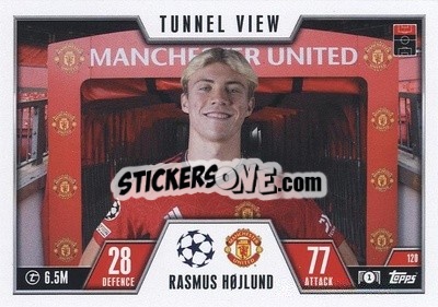 Sticker Rasmus Højlund - UEFA Champions League & Europa League 2023-2024. Match Attax Extra
 n. 120 - Topps