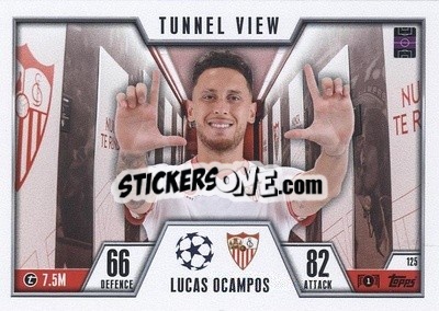 Cromo Lucas Ocampos - UEFA Champions League & Europa League 2023-2024. Match Attax Extra
 n. 125 - Topps