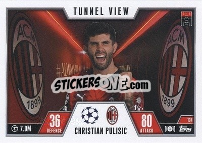Sticker Christian Pulisic - UEFA Champions League & Europa League 2023-2024. Match Attax Extra
 n. 134 - Topps