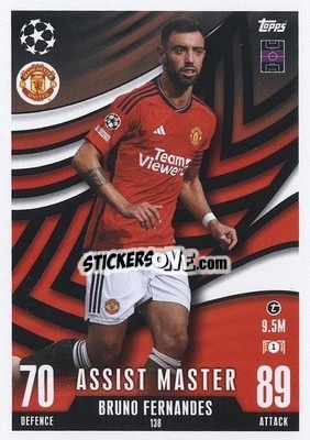 Sticker Bruno Fernandes - UEFA Champions League & Europa League 2023-2024. Match Attax Extra
 n. 138 - Topps