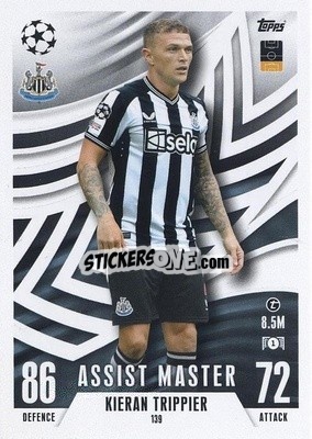 Sticker Kieran Trippier - UEFA Champions League & Europa League 2023-2024. Match Attax Extra
 n. 139 - Topps