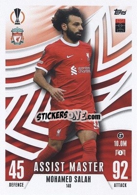 Sticker Mohamed Salah - UEFA Champions League & Europa League 2023-2024. Match Attax Extra
 n. 140 - Topps