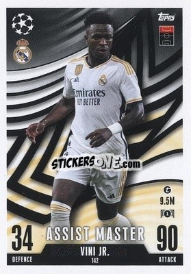 Sticker Vini Jr. - UEFA Champions League & Europa League 2023-2024. Match Attax Extra
 n. 142 - Topps