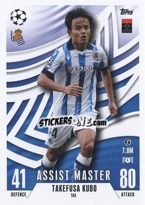 Sticker Takefusa Kubo - UEFA Champions League & Europa League 2023-2024. Match Attax Extra
 n. 144 - Topps