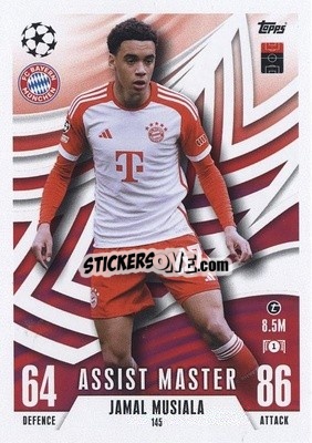 Sticker Jamal Musiala - UEFA Champions League & Europa League 2023-2024. Match Attax Extra
 n. 145 - Topps