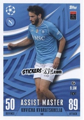 Sticker Khvicha Kvaratskhelia - UEFA Champions League & Europa League 2023-2024. Match Attax Extra
 - Topps