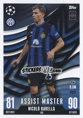 Sticker Nicolò Barella - UEFA Champions League & Europa League 2023-2024. Match Attax Extra
 n. 149 - Topps