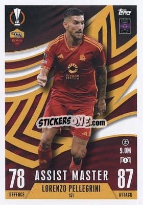 Sticker Lorenzo Pellegrini - UEFA Champions League & Europa League 2023-2024. Match Attax Extra
 n. 151 - Topps