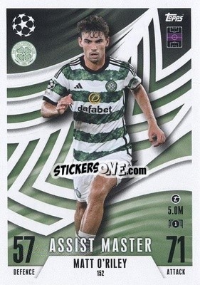 Sticker Matt O'Riley - UEFA Champions League & Europa League 2023-2024. Match Attax Extra
 n. 152 - Topps