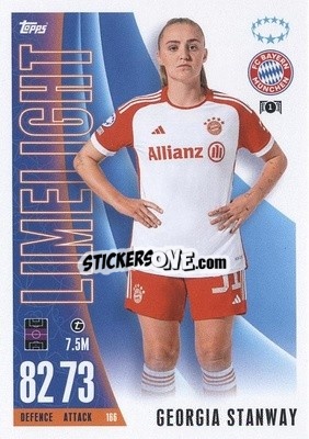 Sticker Georgia Stanway - UEFA Champions League & Europa League 2023-2024. Match Attax Extra
 n. 166 - Topps
