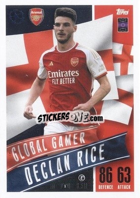 Sticker Declan Rice - UEFA Champions League & Europa League 2023-2024. Match Attax Extra
 n. 199 - Topps