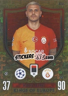 Sticker Mauro Icardi - UEFA Champions League & Europa League 2023-2024. Match Attax Extra
 n. 311 - Topps