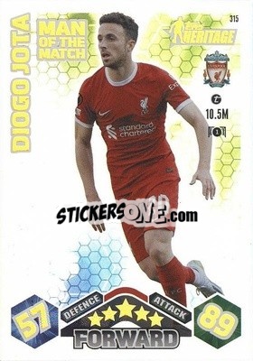 Sticker Diogo Jota - UEFA Champions League & Europa League 2023-2024. Match Attax Extra
 n. 315 - Topps
