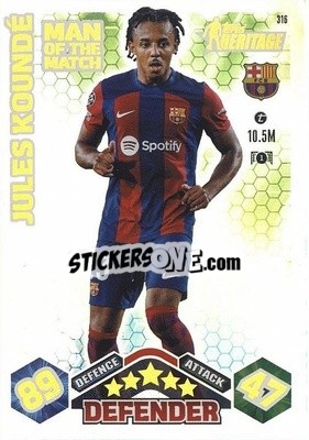 Sticker Jules Koundé - UEFA Champions League & Europa League 2023-2024. Match Attax Extra
 n. 316 - Topps