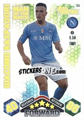 Cromo Giacomo Raspadori - UEFA Champions League & Europa League 2023-2024. Match Attax Extra
 n. 325 - Topps