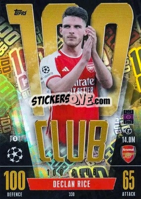 Sticker Declan Rice - UEFA Champions League & Europa League 2023-2024. Match Attax Extra
 n. 330 - Topps