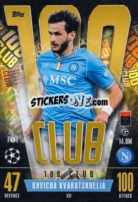 Sticker Khvicha Kvaratskhelia - UEFA Champions League & Europa League 2023-2024. Match Attax Extra
 n. 331 - Topps