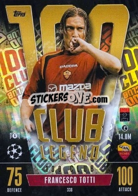 Sticker Francesco Totti - UEFA Champions League & Europa League 2023-2024. Match Attax Extra
 n. 338 - Topps